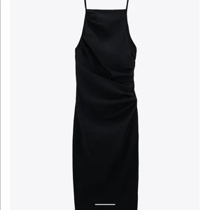 *NWT* Zara Drapes Midi Dress - Black